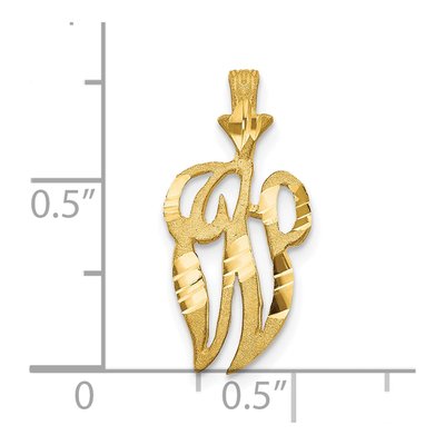 10K Yellow Gold Initial W Pendant – view 4