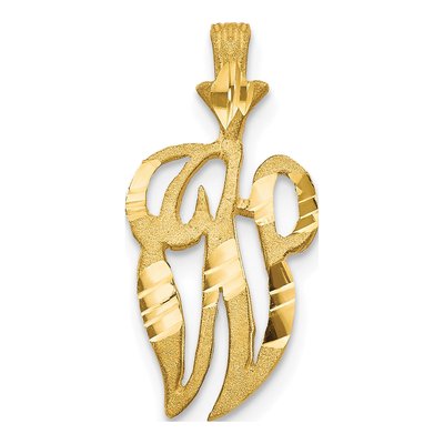 10K Yellow Gold Initial W Pendant