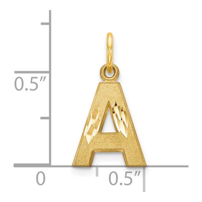 10K Yellow Gold Block Initial A Pendant – view 4