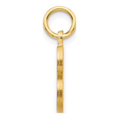 10K Yellow Gold Block Initial B Pendant – view 3