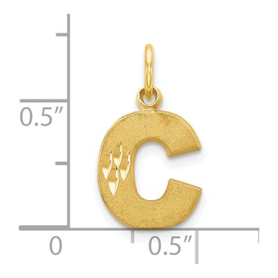 10K Yellow Gold Block Initial C Charm – view 4