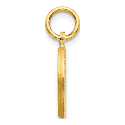 10K Yellow Gold Diamond-Cut Block Initial D Charm – view 3