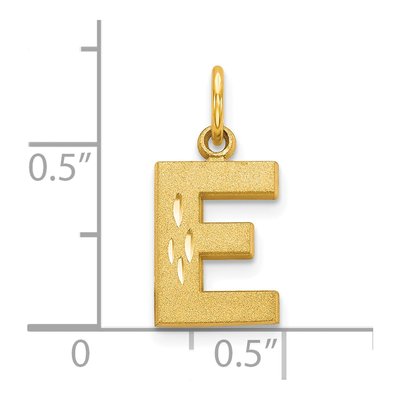 10K Yellow Gold Initial E Pendant – view 4