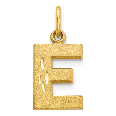 10K Yellow Gold Initial E Pendant