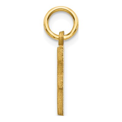 10K Yellow Gold Block Initial F Charm – view 3