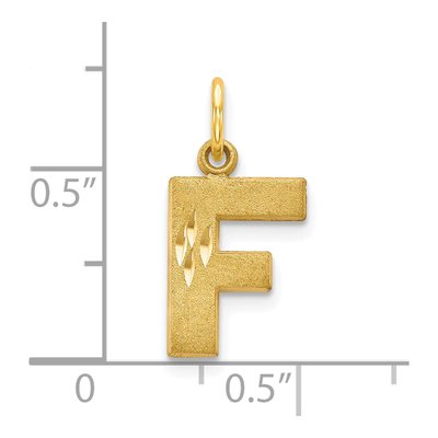 10K Yellow Gold Block Initial F Charm – view 4