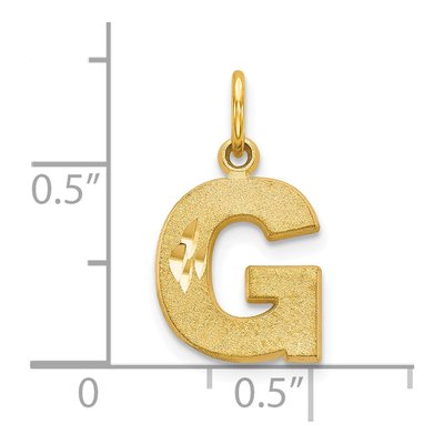 10K Yellow Gold Block Initial G Charm – view 4