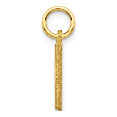 10K Yellow Gold Block Initial H Pendant – view 3