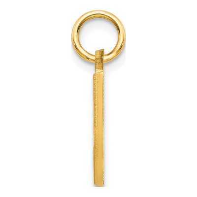 10K Yellow Gold Block Initial J Pendant – view 3