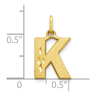 10K Yellow Gold Block Initial K Charm – view 4
