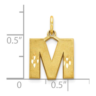 10K Yellow Gold Diamond-Cut Initial M Charm – view 4