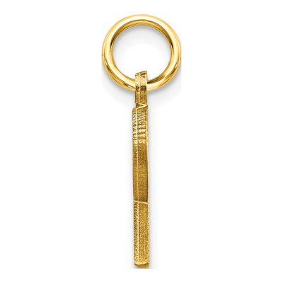 10K Yellow Gold Block Initial R Pendant – view 3