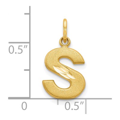 10K Yellow Gold Initial S Pendant – view 4