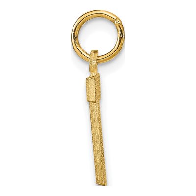 10K Yellow Gold Block Initial T Charm – view 3