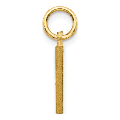 10K Yellow Gold Block Initial V Pendant – view 3