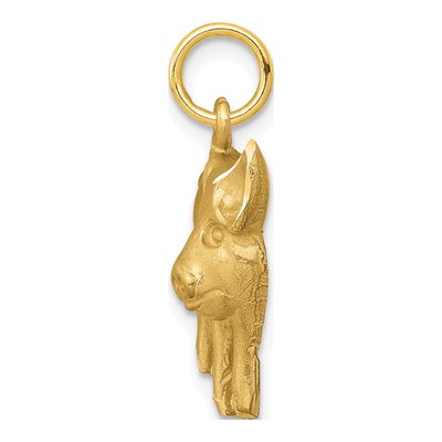10K Yellow Gold Diamond-Cut Pig Pendant – view 3