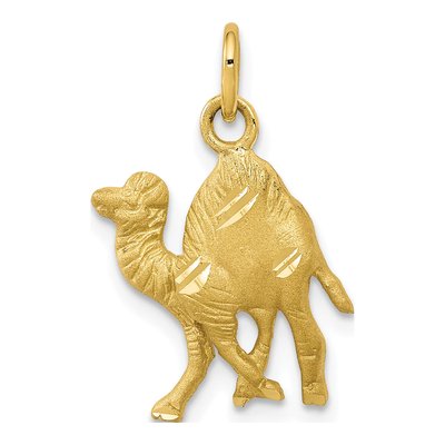 10K Yellow Gold Diamond-Cut Camel Pendant