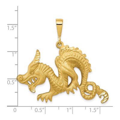 10K Yellow Gold Large Dragon Pendant – view 4
