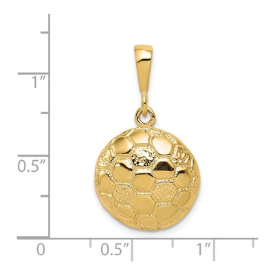 10K Yellow Gold Soccer Ball Pendant – view 3