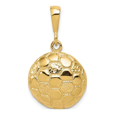 10K Yellow Gold Soccer Ball Pendant