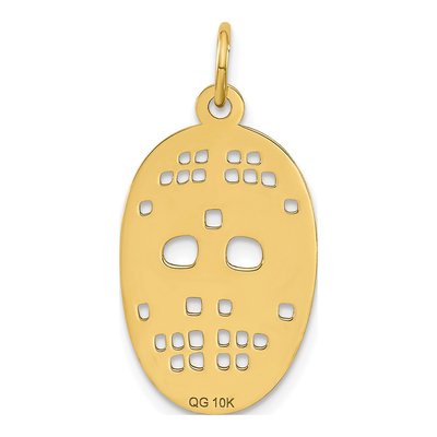 10K Yellow Gold Hockey Mask Pendant – view 4