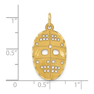 10K Yellow Gold Hockey Mask Pendant – view 5