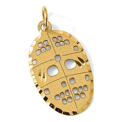 10K Yellow Gold Hockey Mask Pendant – view 6