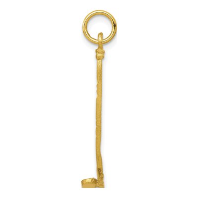 10K Yellow Gold Diamond-Cut Hockey Stick Charm – view 3