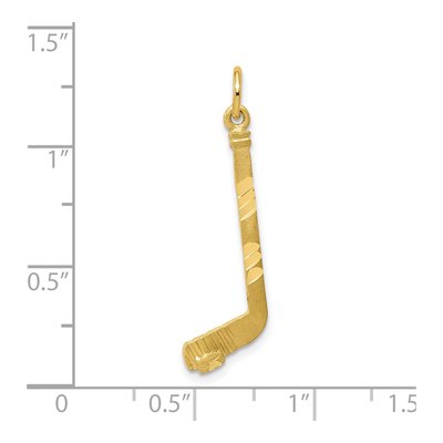 10K Yellow Gold Diamond-Cut Hockey Stick Charm – view 4
