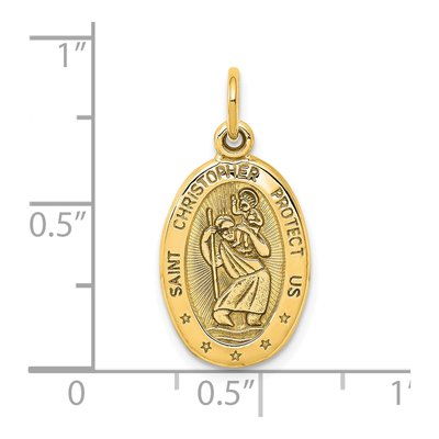 10K Yellow Gold St Christopher Oval Pendant – view 4