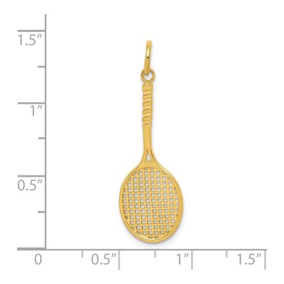 10K Yellow Gold Tennis Racquet Charm – view 4