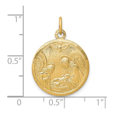 10K Yellow Gold Baptism Disc Pendant – view 4