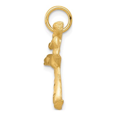 10K Yellow Gold Karate Person Pendant – view 3