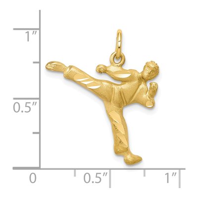 10K Yellow Gold Karate Person Pendant – view 4