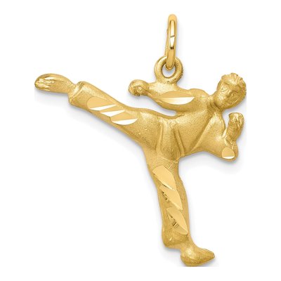 10K Yellow Gold Karate Person Pendant