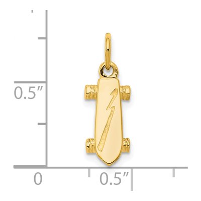 10K Yellow Gold 3-D Skateboard Charm – view 4