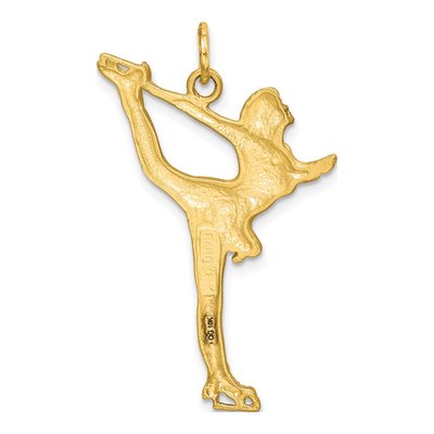 10K Yellow Gold Figure Skater Pendant – view 4