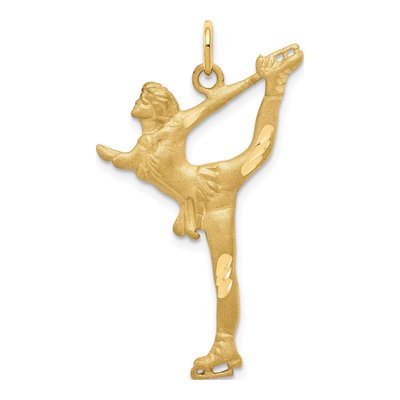 10K Yellow Gold Figure Skater Pendant