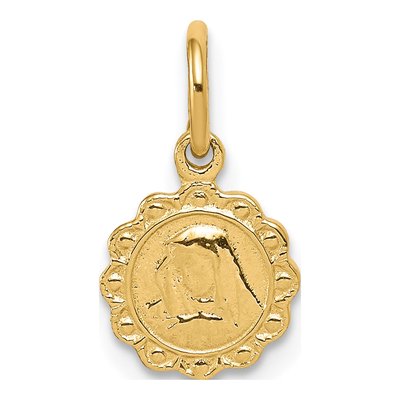 10K Yellow Gold Our of Sorrows Disc Pendant