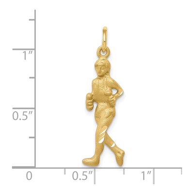 10K Yellow Gold Diamond-Cut Runner Charm – view 4