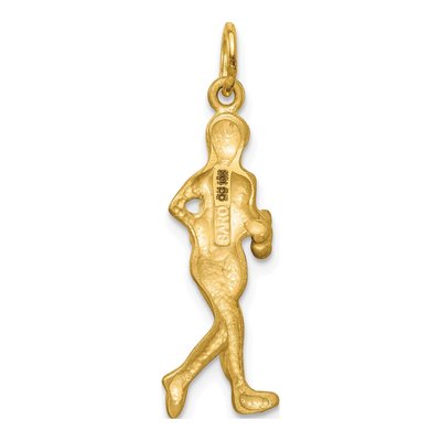 10K Yellow Gold Diamond-Cut Runner Charm – view 5