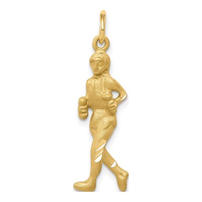 10K Yellow Gold Diamond-Cut Runner Charm