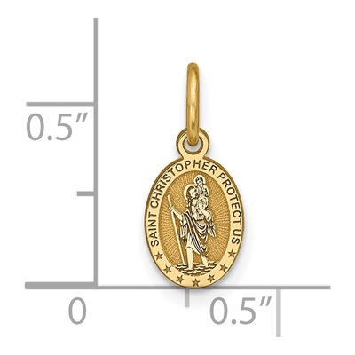 10K Yellow Gold Small St Christopher Pendant – view 5