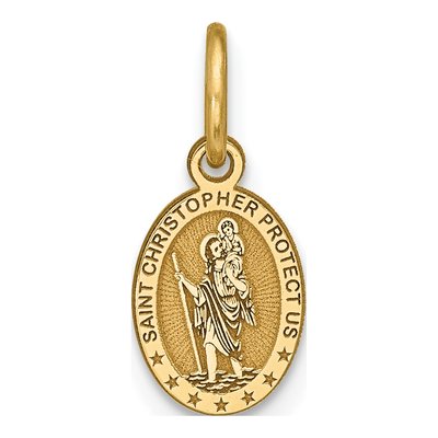 10K Yellow Gold Small St Christopher Pendant