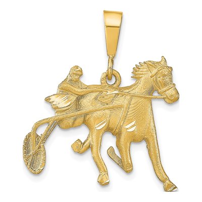 10K Yellow Gold Horse Racer Pendant