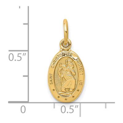 10K Yellow Gold St Christopher Pendant – view 4