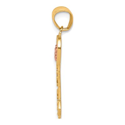 10K Two-Tone I LOVE YOU Key Charm Pendant – view 3