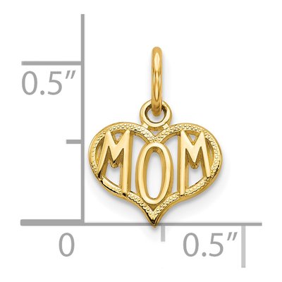 10K Yellow Gold MOM Heart Pendant – view 4