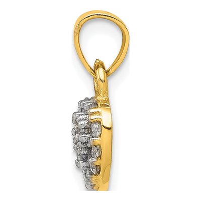 10K Yellow Gold CZ Cluster Small Heart Charm – view 3