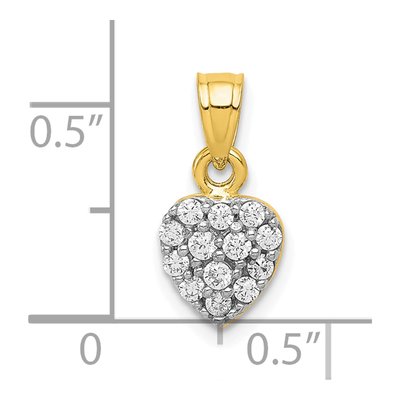 10K Yellow Gold CZ Cluster Small Heart Charm – view 4